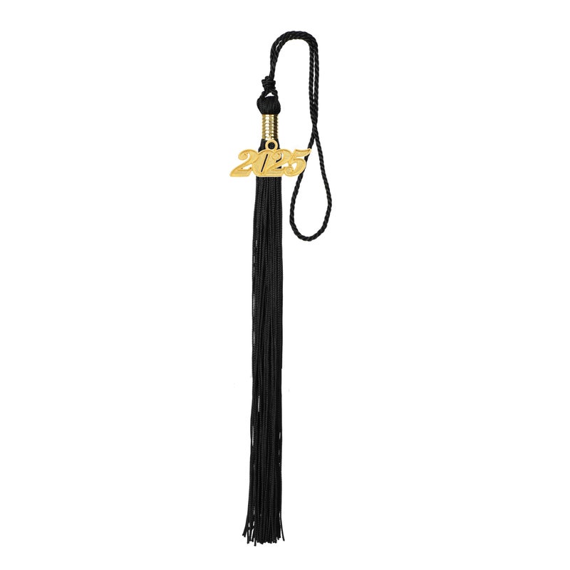 FtyFty Unisex Adult Matte Graduation Cap with Tassel Year Charm (Black) - Image 4